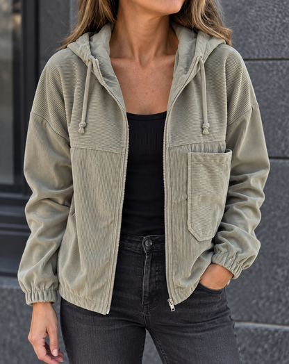 Lya | Veste Rétro Légère en Velours Côtelé