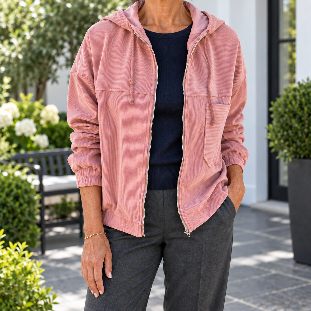 Lya | Veste Rétro Légère en Velours Côtelé
