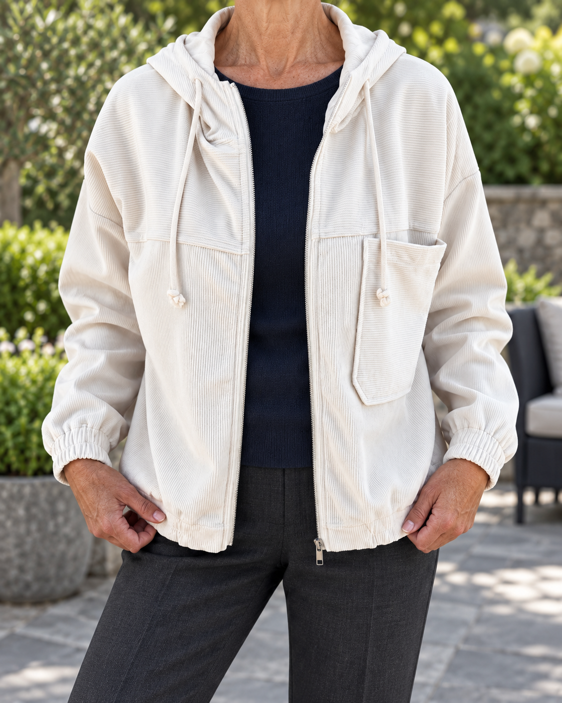 Lya | Veste Rétro Légère en Velours Côtelé