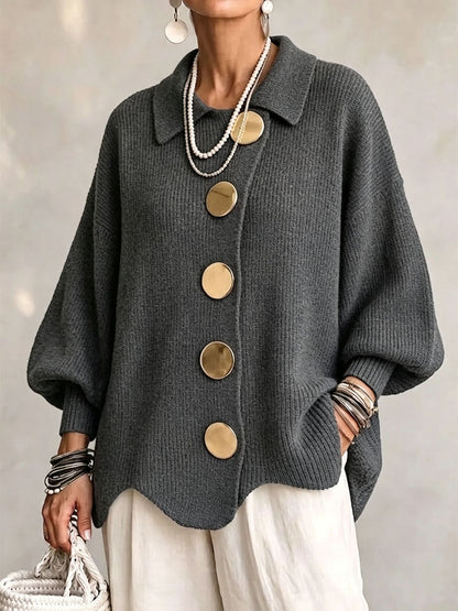 Faustine | Cardigan Signature à Boutons Dorés