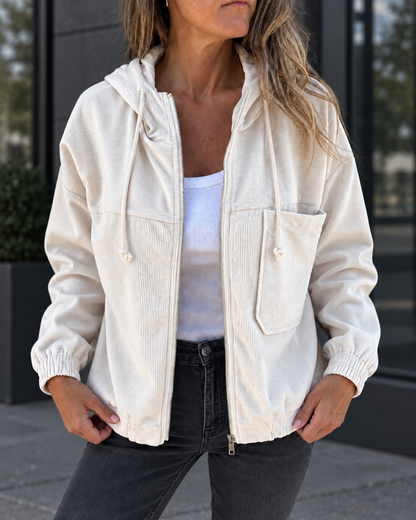 Lya | Veste Rétro Légère en Velours Côtelé