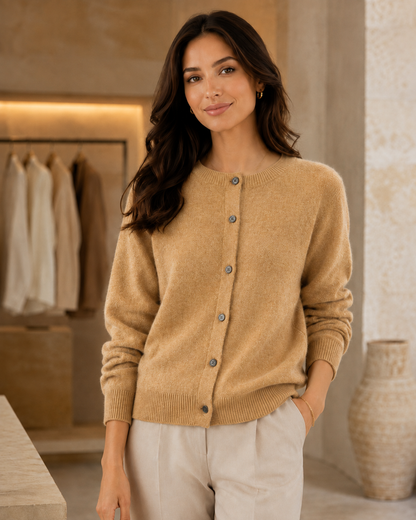 Léonie | Cardigan en maille à col rond