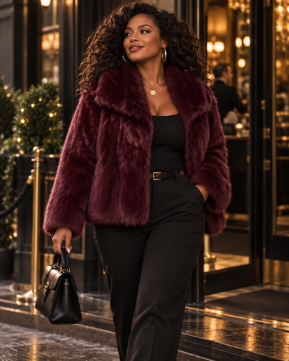 Élina | Veste Douce & Chic en Fausse Fourrure