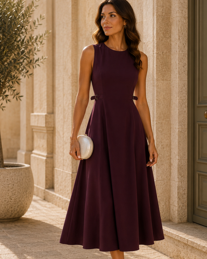 Élise | Robe longue sans manches à taille cintrée