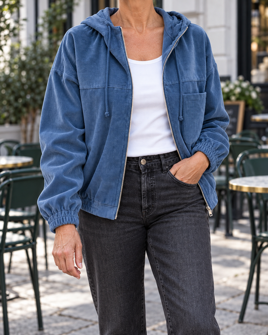 Lya | Veste Rétro Légère en Velours Côtelé