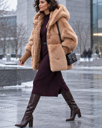 Diane | Manteau Effet Fourrure