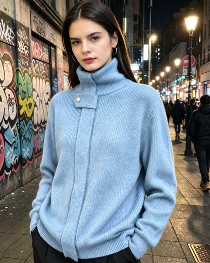 Noémie | Pull Zippé Col Montant