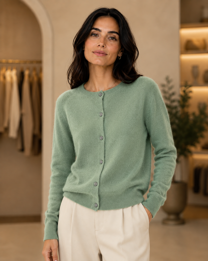 Léonie | Cardigan en maille à col rond