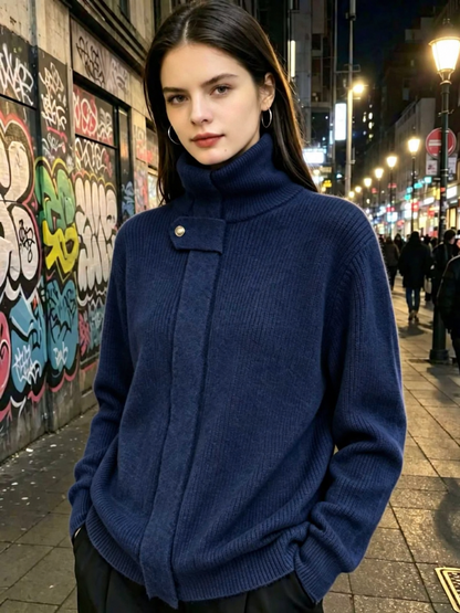 Noémie | Pull Zippé Col Montant