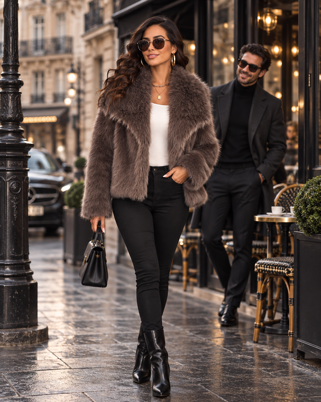Élina | Veste Douce & Chic en Fausse Fourrure